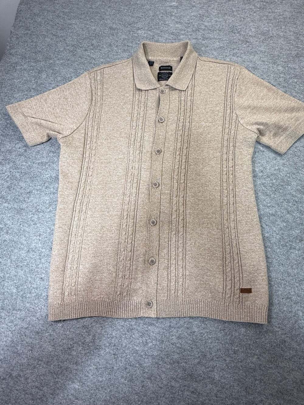 Buffalo David Bitton Men's Short Sleeve Knit Button-Front Polo Sweater